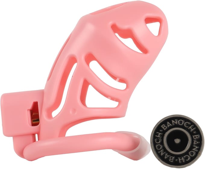 Banoch | Cockcage resin roze | 3 scharnierende ringen | 45 mm, 50 mm & 55 mm