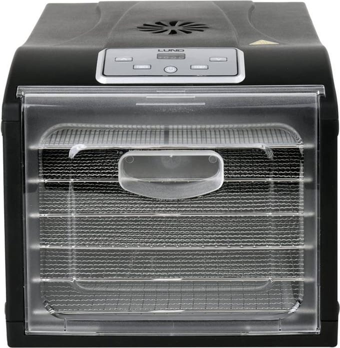 Lund Voedseldroger - Droogoven - RVS - 500W - 6-Laags - 8 Hitte-niveaus - 35° - 70°C