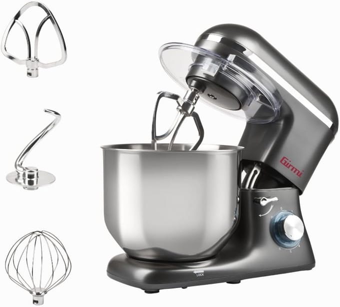 Kneedmachine 8L - meerdere accessoires, 1800W, ideaal voor deeg en meer
