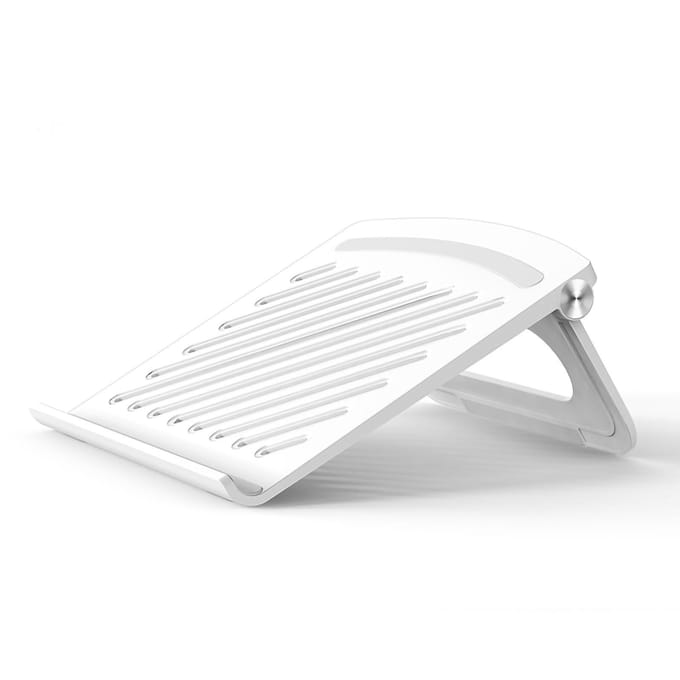 Support pliable pour ordinateur portable, tablette, base ergonomique, creux, refroidissement, antidérapant, portable blanc