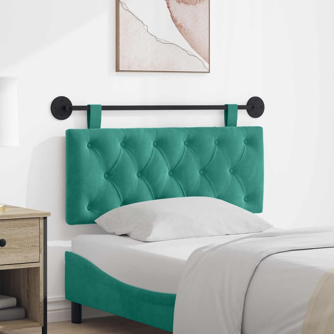 vidaXL - Hangend - hoofdbord - Turquoise - Fluweel