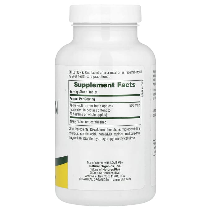 Nature's Plus-Pectine de Pomme, 500 mg, 180 Comprimés