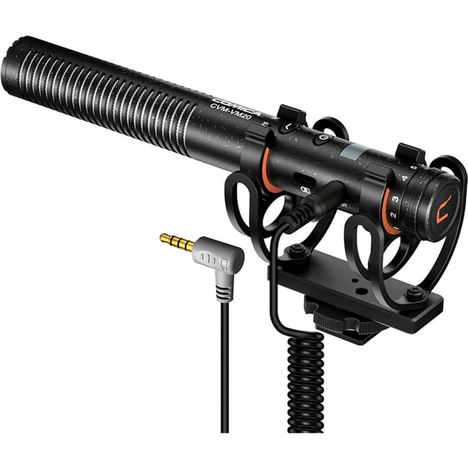 COMICA CVM-VM20 Video Cardioid Condensatormicrofoon 2-niveau Laag Afsnijden Ruisonderdrukking 3.5mm zwart