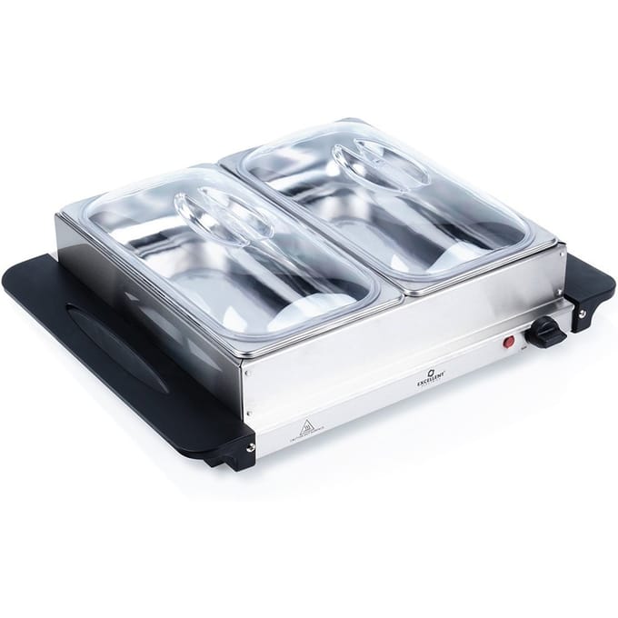 Excellent Electrics Buffetwarmer - Elektrisch - Met 2 RVS bakken - 200W