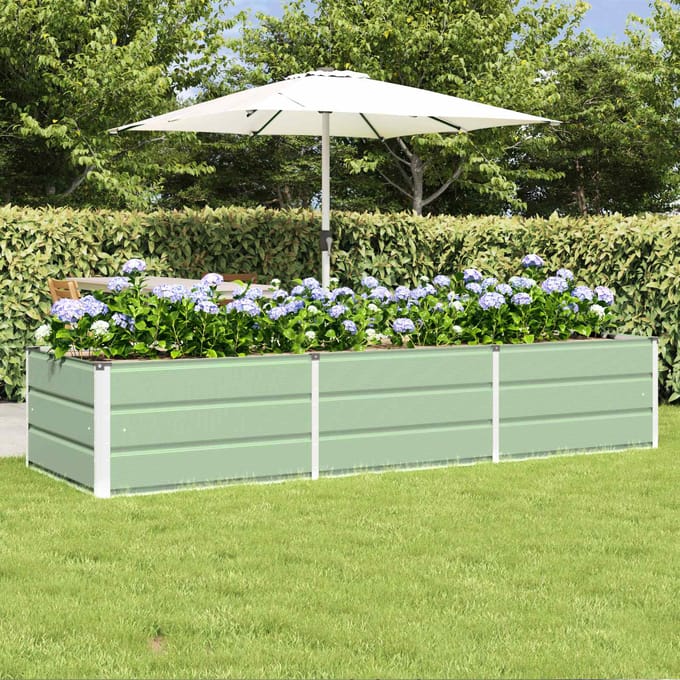 vidaXL - Plantenbak - Groen - 240 - x - 80 - x - 45 - cm - Staal