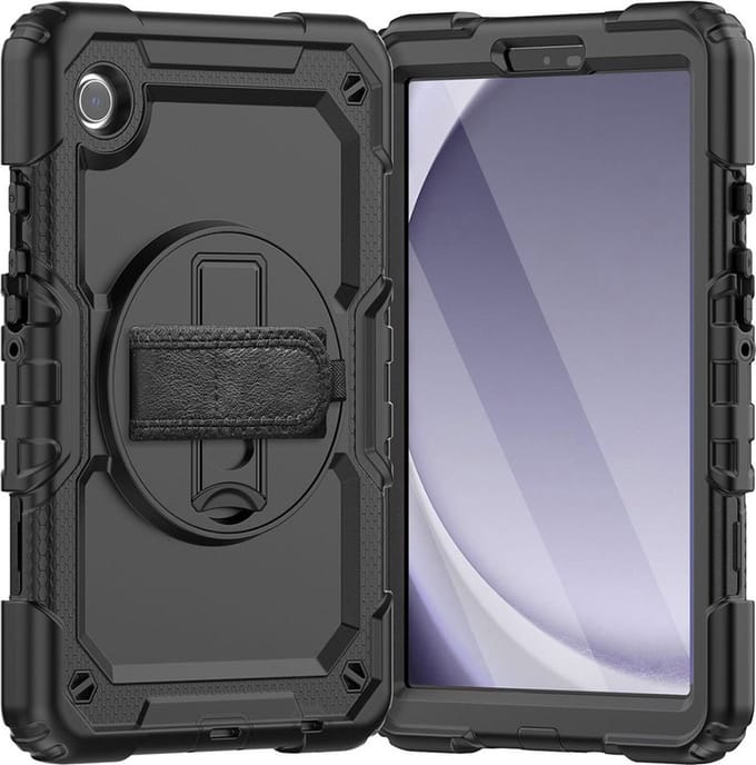 Just in Case tablet Hoes geschikt voor Samsung Galaxy Tab A9 - Shockproof Case met Screenprotector - Zwart