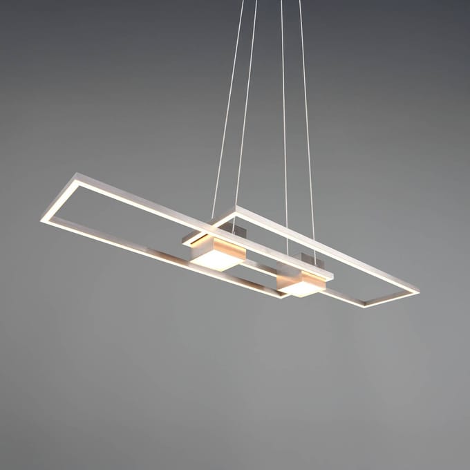 Trio Lighting Albany LED hanglamp, nikkel, 100 x 28 cm, aluminium, CCT dimbaar