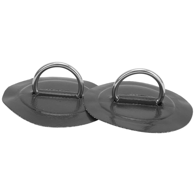 2 stuks Opblaasboot Kajak D-ring Pad Patch PVC Marine RVS Vaste Gesp(Zwart ) gray
