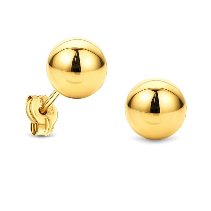 Miore Pure Oorbellen Dames - 14 Karaat Goud - Knopjes - 7 mm