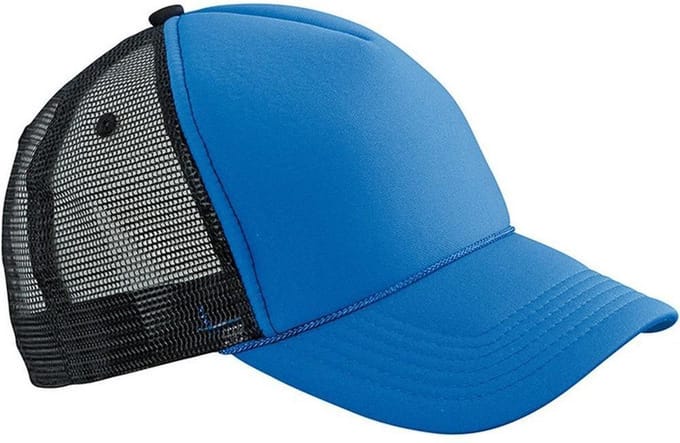 Myrtle Beach Volwassenen Unisex 5 Panel Retro Mesh Cap (Koningsblauw/zwart)