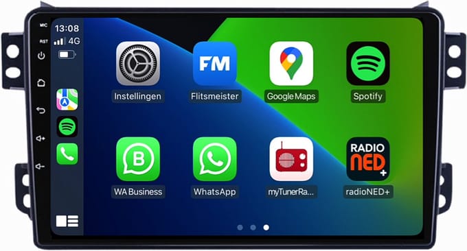Carplay autoradio voor Suzuki Splash | 2008 t/m 2015 | Android 13 | Draadloos Apple Carplay & Android Auto | 2GB + 32GB | 8-Core processor | Davilon | 2025 model | 2008 2009 2010 2011 2012 2013 2014 2015 | Bluetooth & Wifi