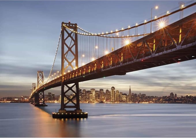 Komar Fotobehang Bay Bridge - Meerkleurig - 2,54m X 368cm