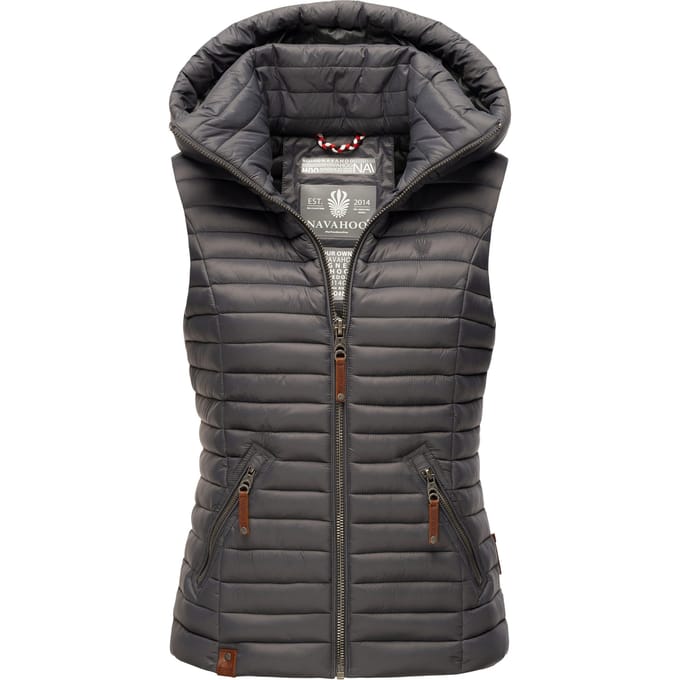 Navahoo Dames Gewatteerde Bodywarmer Shadaa – Lichte Weste met Afneembare Capuchon