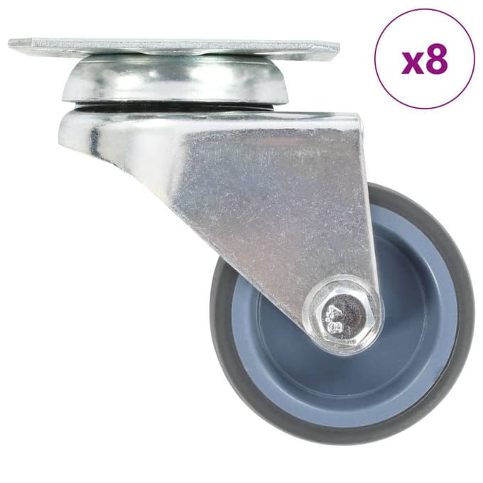 vidaXL - 8 - st - Zwenkwielen - dubbel - 50 - mm
