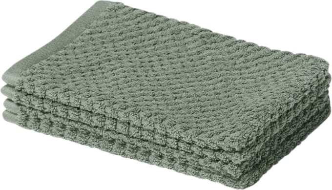 Yumeko washandjes dots stone groen 15x22 - 4 st