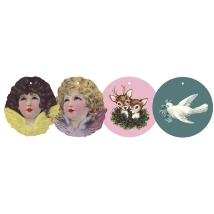 Rice kerst cadeaulabels, set van 8