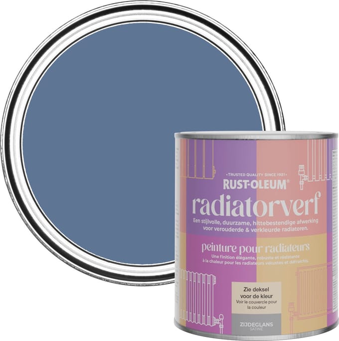 Rust-Oleum Blauw Radiatorverf Zijdeglans - Blauwe Rivier 750ml