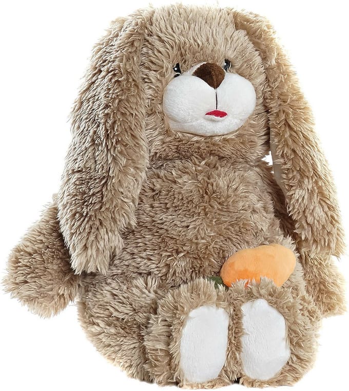 Items speelgoed Konijn/haas knuffeldier van zachte pluche - bruin - 28 cm