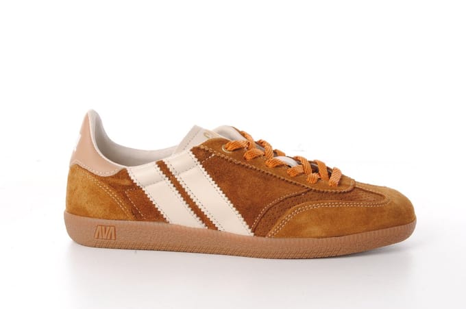 Caval dames sneaker asymmetrisch in naturel suede