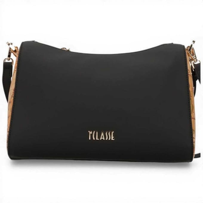 Alviero Martini 1 Classe Monogram dames zwarte schoudertas met all-over logo en Geo-details