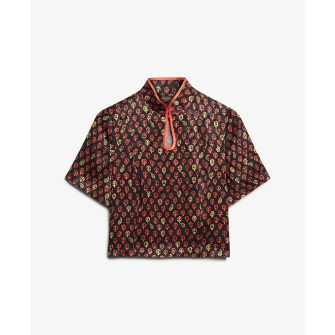 Superdry - Top van jacquard met mandarijnkraag - Dames - Tops