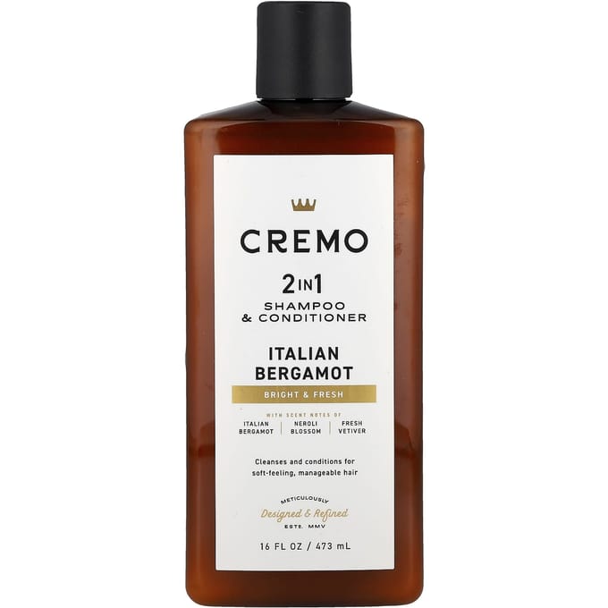 Cremo, 2-in-1 Shampoo & Conditioner, Italiaanse Bergamot, 473 ml (16 fl oz) brown