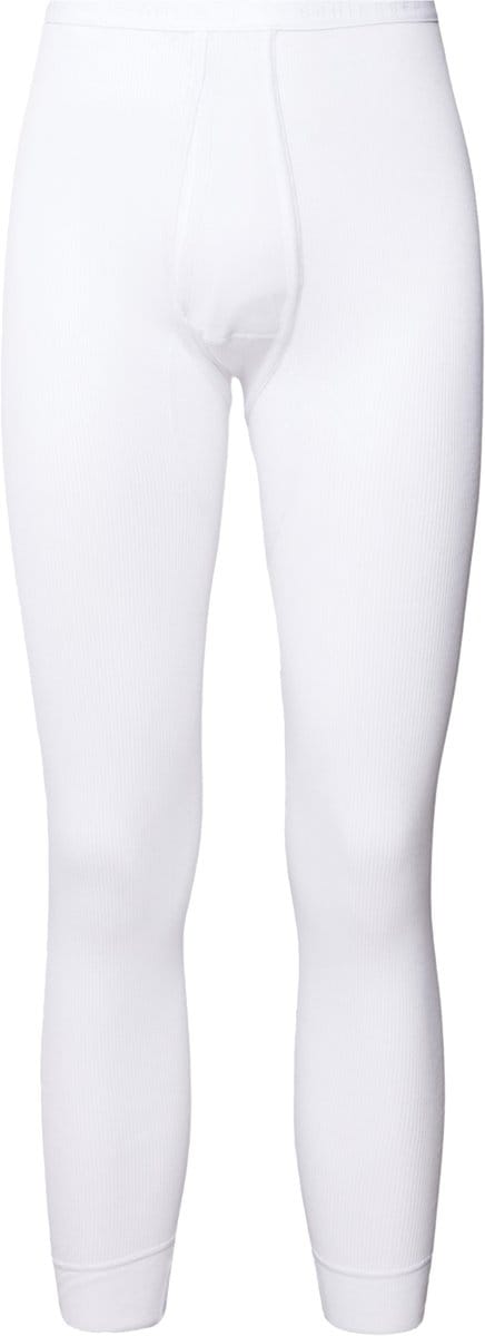 Schiesser - 100% Katoen Long John / Lange Onderbroek Wit (met gulp) - M