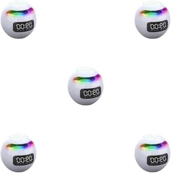 Bluetooth Wekker - Draagbare Audio - Muziek Luisteren - Ademhalingslamp Functie - 5 Set - Wit