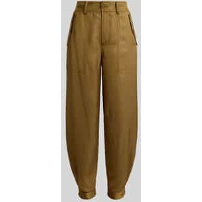 Relaxed tapered cargobroek van mix van viscose en linnen