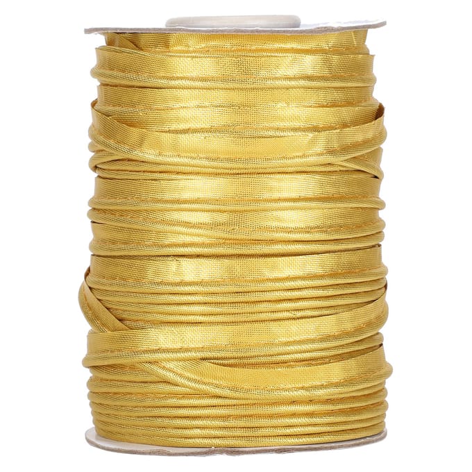 70yd Crafts Randvlechtwerk Paspelband Biasband Versieringen 1cm Breedte voor Naaien Seameren Afbinden Stikken Goud