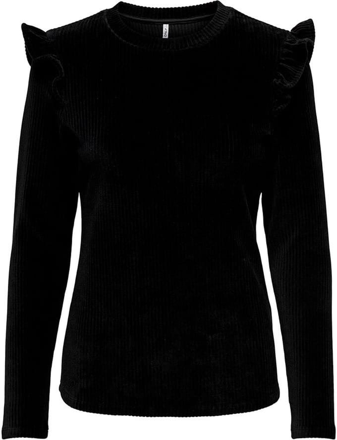 Only Trui Onlfenja Life L/s Frill Top Jrs 15245210 Black Dames Maat - L