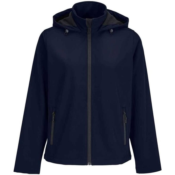 SOLS Dames Race Hooded Soft Shell Jacket (Frans Marineblauw)