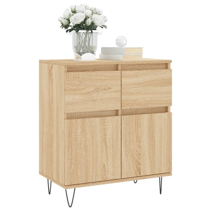 vidaXL - Dressoir - 60x35x70 - cm - bewerkt - hout - sonoma - eikenkleurig