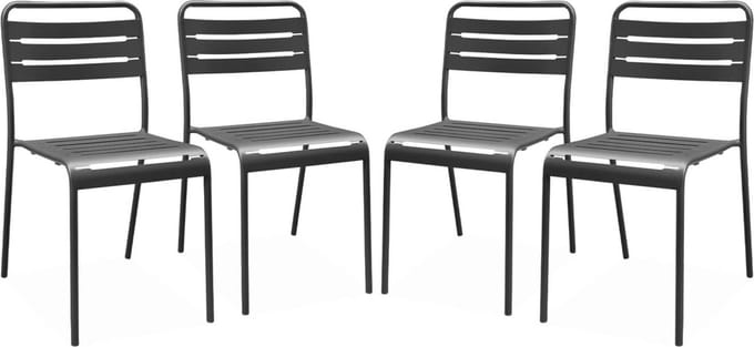 sweeek - Set van 4 tuinstoelen metaal - amélia
