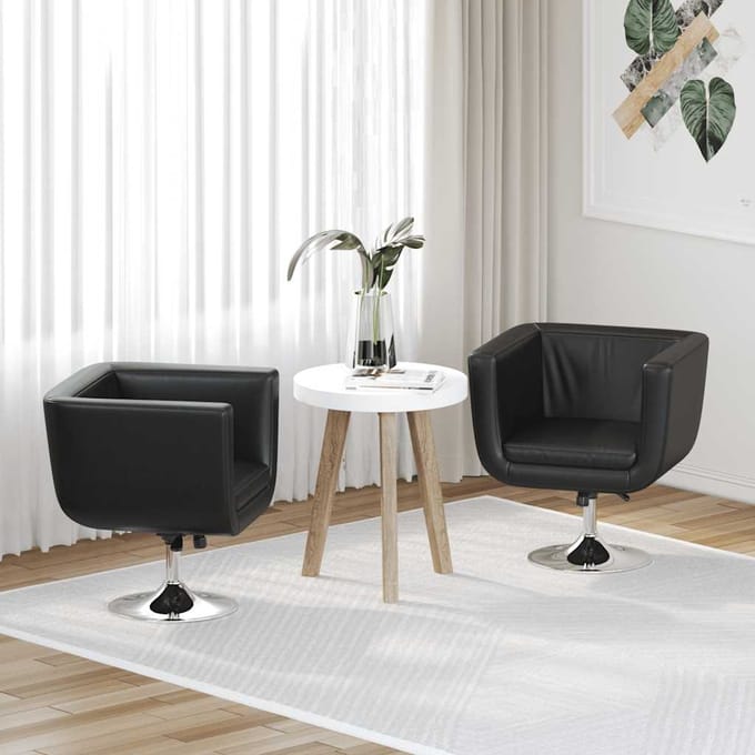 vidaXL - Barstoelen - 2 - st - kunstleer - zwart