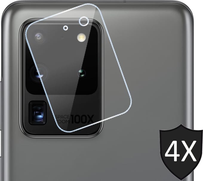 Camera Lens Screenprotector geschikt voor Samsung S20 Ultra - 4x Glas Screen Protector