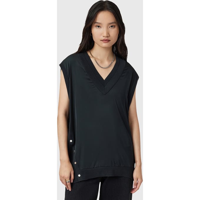 AllSaints Bern Stud Tank Collegiate Blue Taglia: M | Maglioni Outlet | Donna | Blu