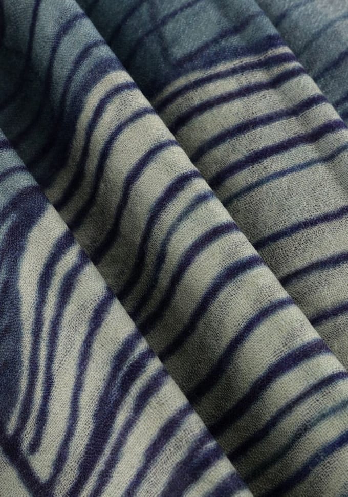MOMENT IN MAY. Paris Sjaals Dames - Blauw - Maat ONESIZE
