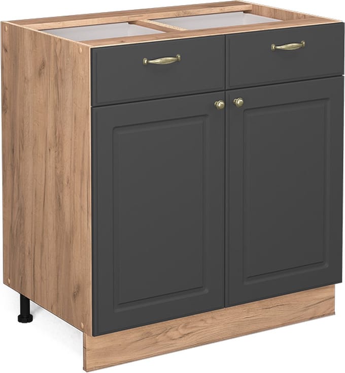 Vicco Fame-Line Keukenonderkast – 80 cm, WB Eik Antraciet-goud