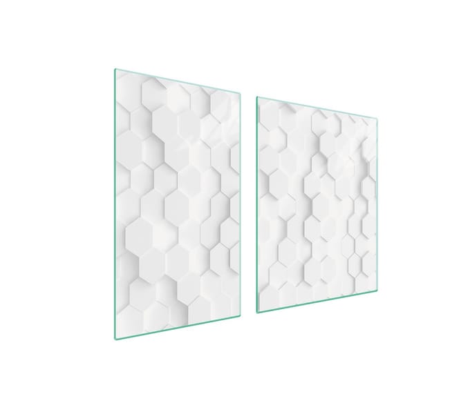 TMK ArtDeko - Snijplank - 100x52 cm - Bepaald glas - Wit - Anti-slip, Antibacterieel