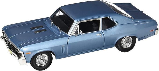 Diecast Modelauto 1970 Nova SS Coupe Hard Top Schaal 1:24 - Blauw Metaal