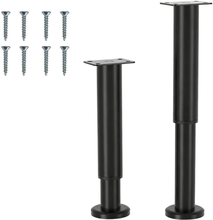 Dailygoods - Set van 2 Hoogte Verstelbare Meubelpoten 25-43 cm