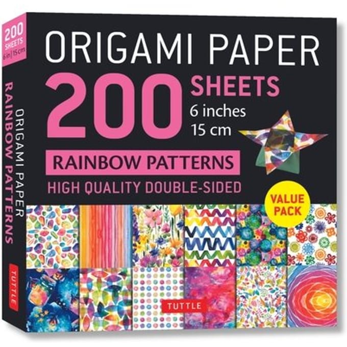 Origami Paper 200 Sheets Rainbow Patterns 6" (15 Cm)