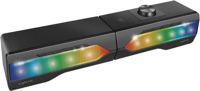 Draagbare Soundbar met Partyverlichting - 2-in-1 Gaming Speakersysteem met Bluetooth & Kabel