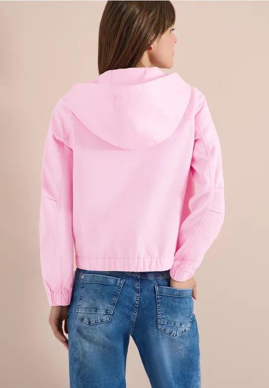 Jas met capuchon en elastische tailleband