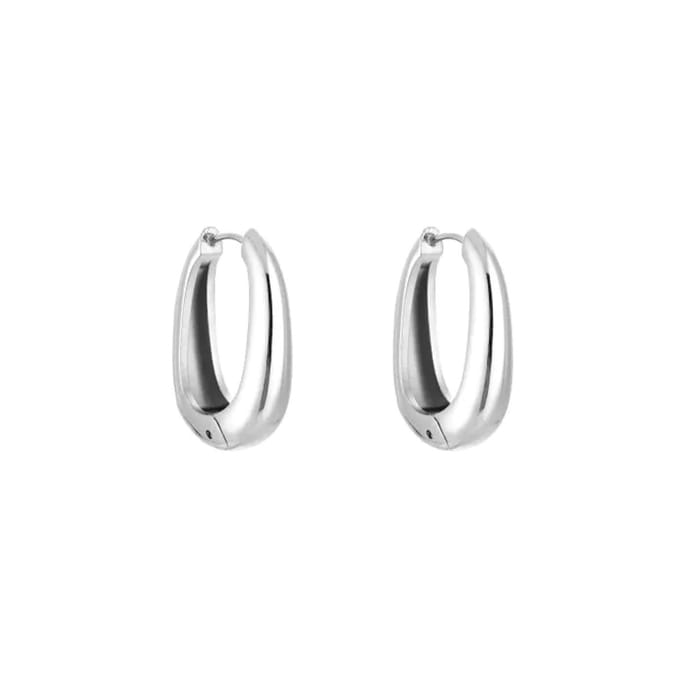 Bijoutheek Oorringen Oval Hoop 2,5 cm Zilver