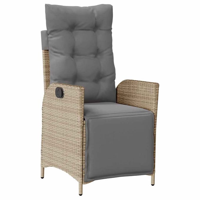 vidaXL - 9-delige - Tuinset - met - kussens - poly - rattan - gemengd - beige