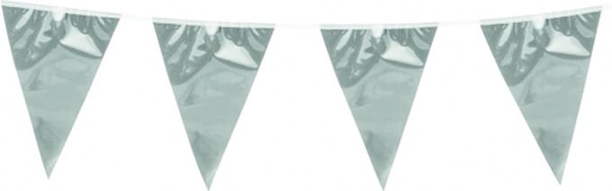 3x Vlaggenlijn metallic zilver 10 meter