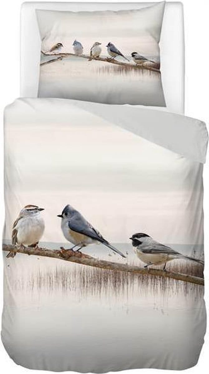 Snoozing Lake - Dekbedovertrek - Eenpersoons - 140x200/220 cm + 1 kussensloop 60x70 cm - Wit