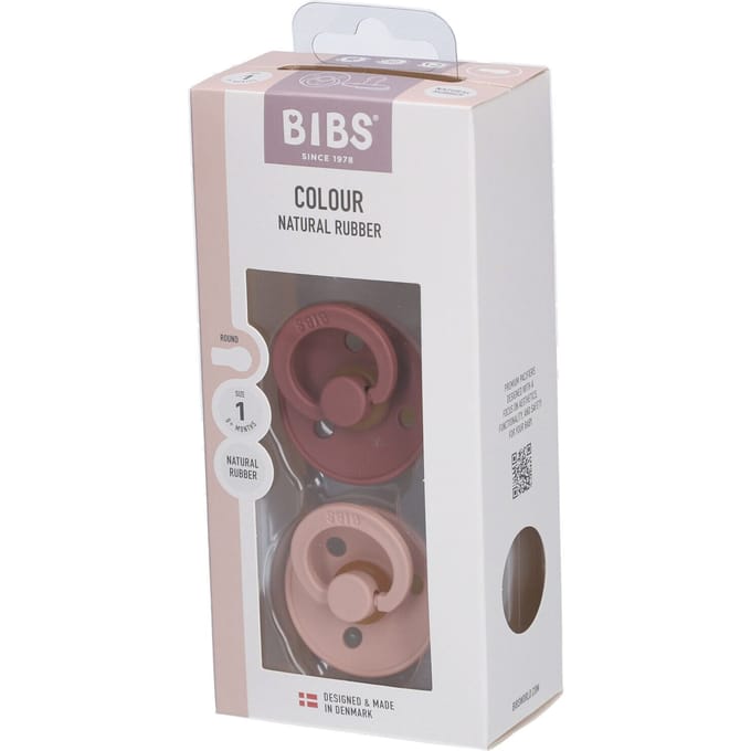 BIBS Colour Fopspeen - 0-6 mnd - 2-pack - Rond - Woodchuck/Blush